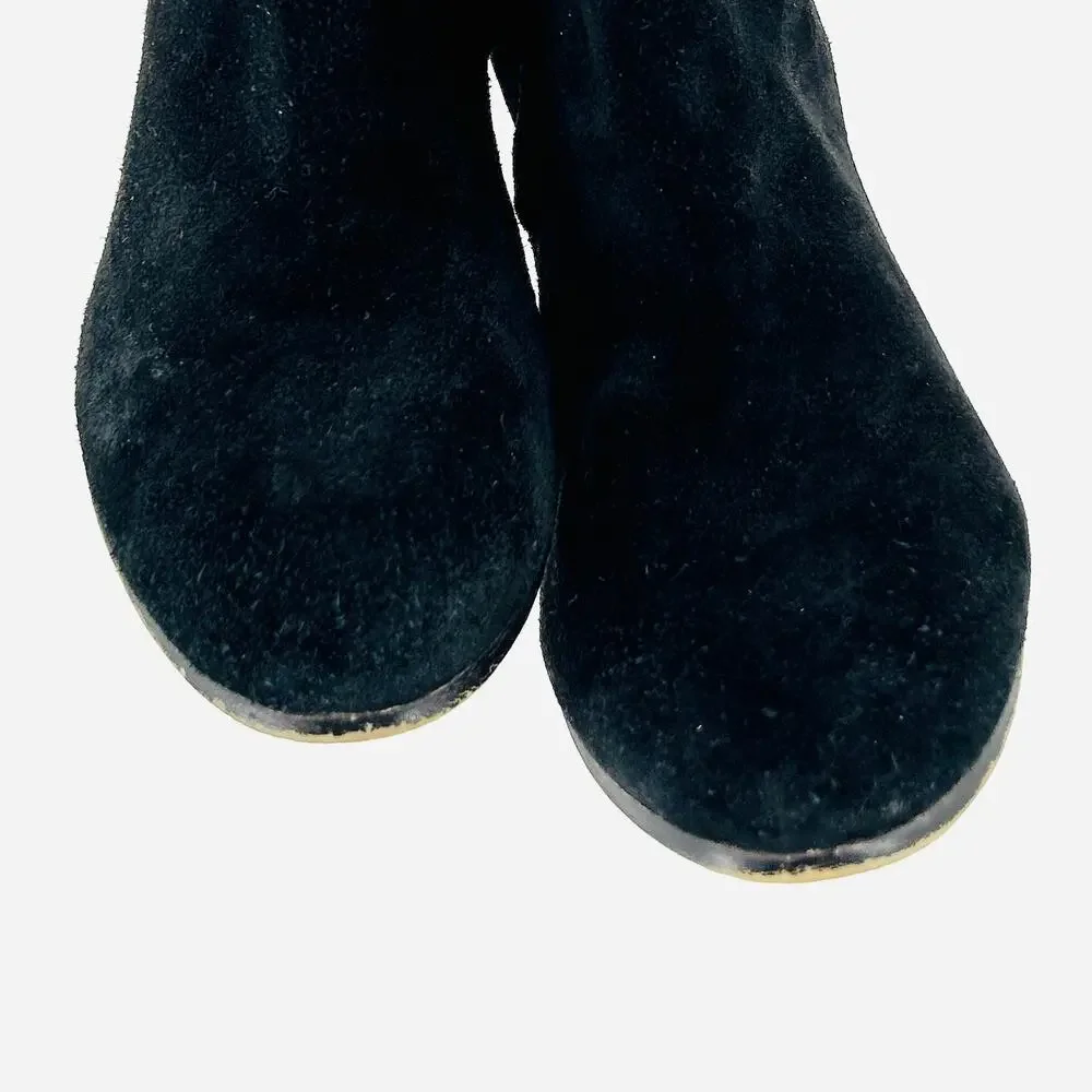 Sam Edelman Black Suede Buckle Detail Sexy Over-The-Knee Boots